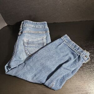 Mudd Jeans capri Pants Blue Denim‎ 5Pocket Classic Button Retro